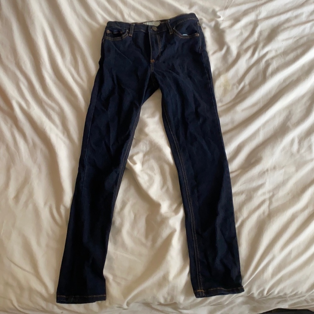 Free People High Rise Dark Wash Skinny Jeans size 26